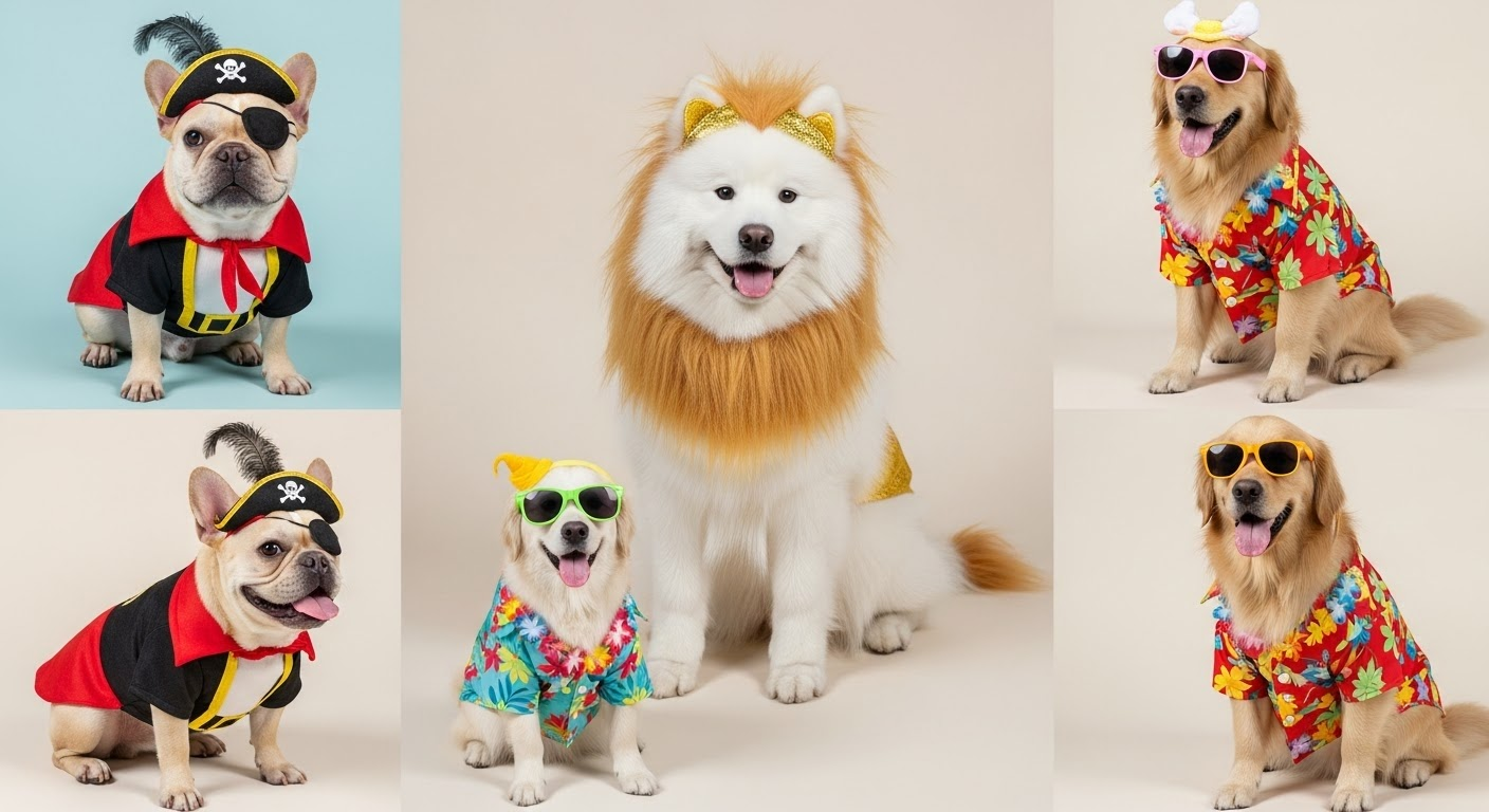 Cachorro com fantasia de festa